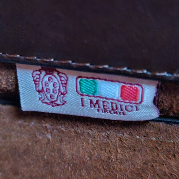 NWT Authentic I Medici Firenze Italian Leather Satchel Top Handle Bag Brown - Picture 4 of 17